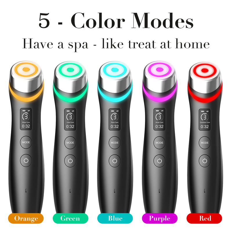 KR Tech Booster Pro massager gliding on cheek and neck