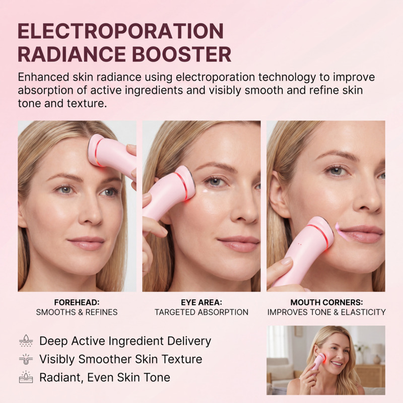 Portable mini booster pro microcurrent facial machine with red blue purple triple 