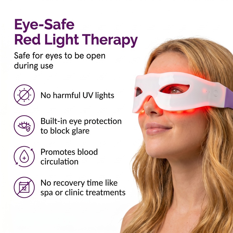 4 color red near infrared blue green LED silicone eye phototherapy mask for under eye wrinkle dark circle and eye fatigue relief home skincare instrument