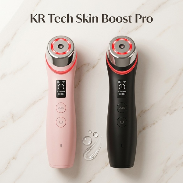 Full KR Tech Skin Boost Series product lineup, self-molded portable facial rejuvenation devices for private label customization