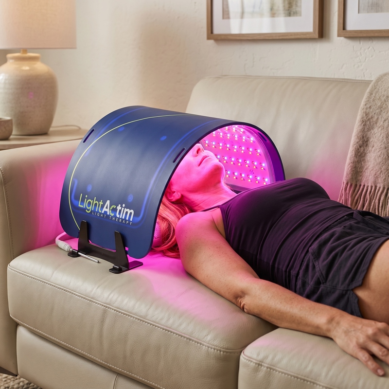 Flexible silicone red light therapy dome