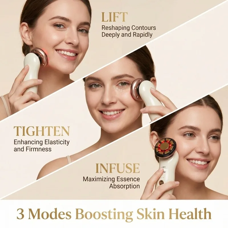 Microcurrent Facial Lifting Device With Lift Tighten Infuse 3 Modes For Face Neck Skin Rejuvenation - Image 6