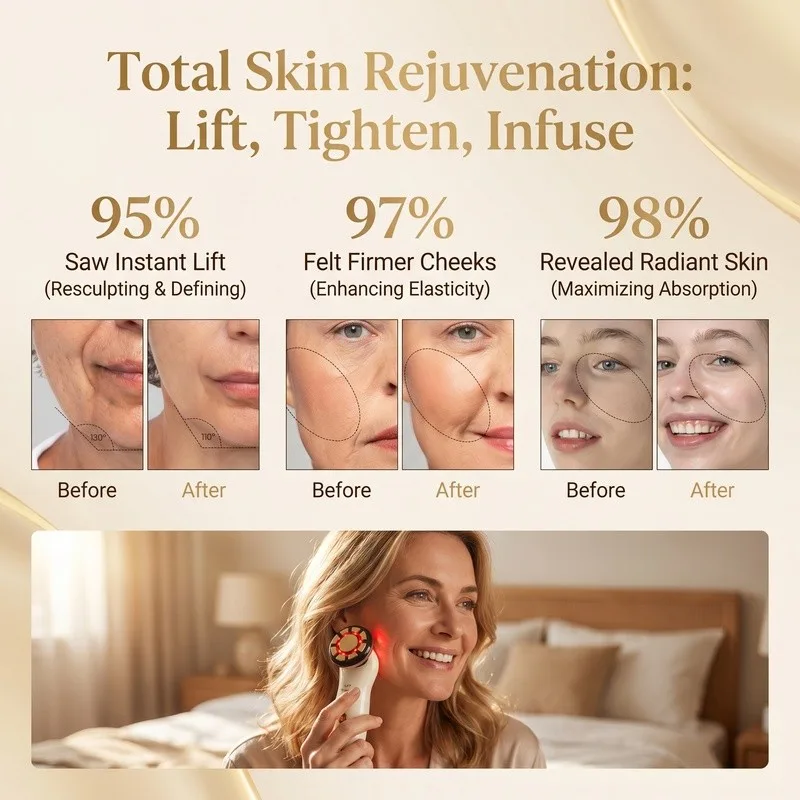 Microcurrent Facial Lifting Device With Lift Tighten Infuse 3 Modes For Face Neck Skin Rejuvenation - Image 8