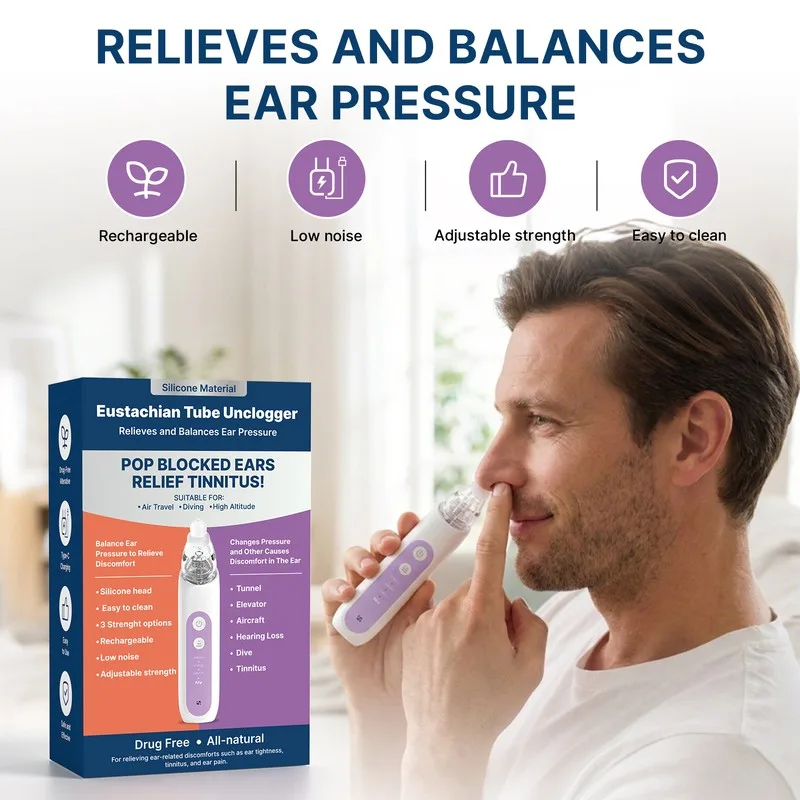 Rechargeable Adjustable Eustachian Tube Unclogger Ear Pressure Relief Blower Device - Image 4