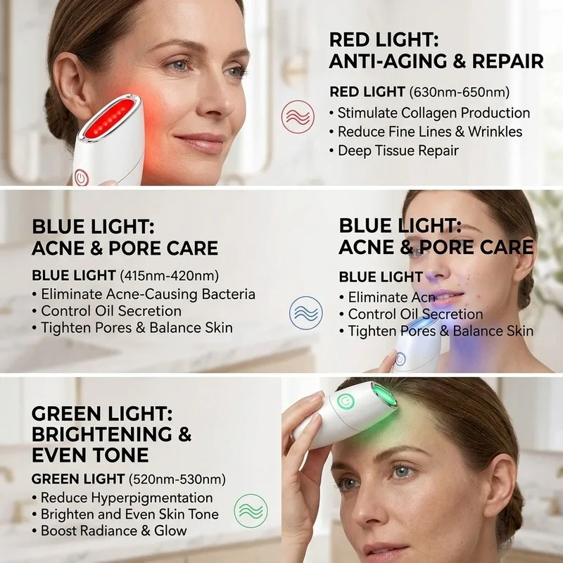 EMS Facial Beauty Device With LED Photon Light & Ion Vibration Instrument - Image 3