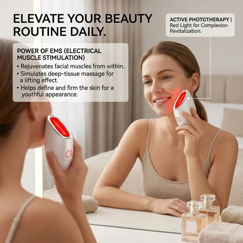 EMS Facial Beauty Device With LED Photon Light & Ion Vibration Instrument - Image 4