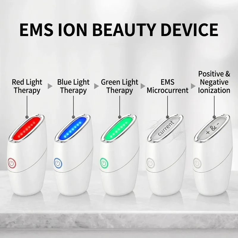EMS Facial Beauty Device With LED Photon Light & Ion Vibration Instrument - Image 5