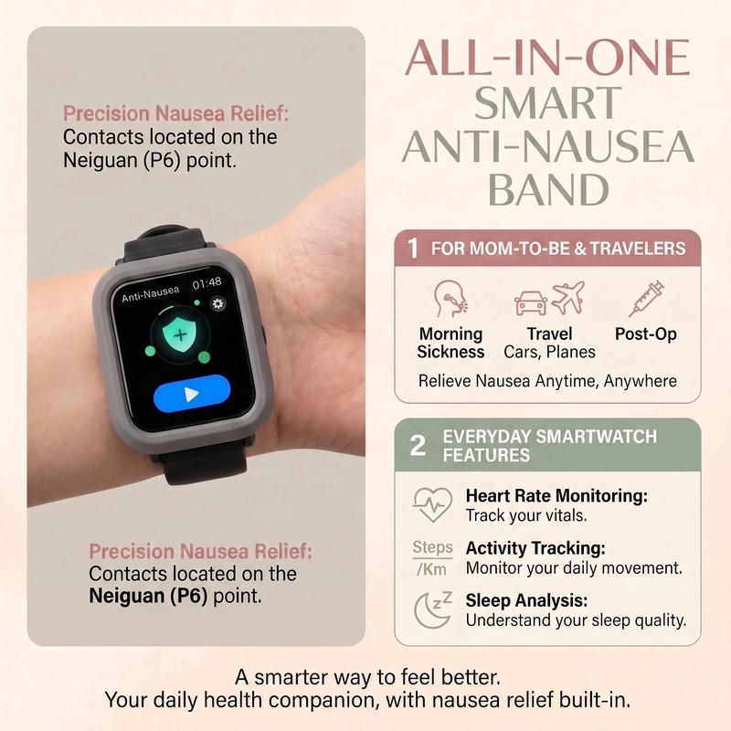TEAS 2-in-1 Anti Nausea Smart Wrist Watch