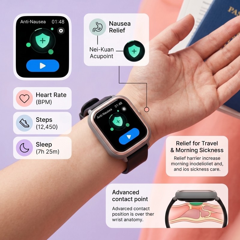 TEAS 2-in-1 Anti Nausea Smart Wrist Watch