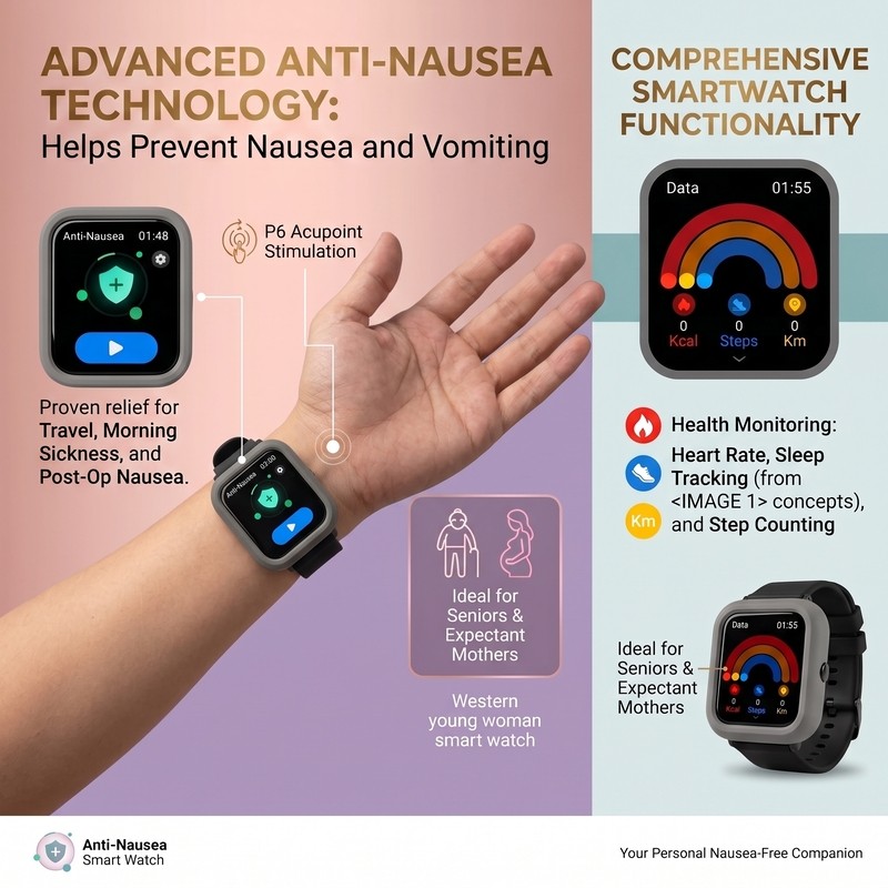 TEAS 2-in-1 Anti Nausea Smart Wrist Watch